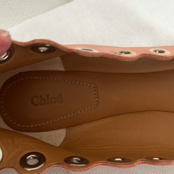 CHLOE LIGHT/PASTEL MAGNOLIA PINK WAVE BALLET FLAT - NEW 9.5 - Picture 4 of 9